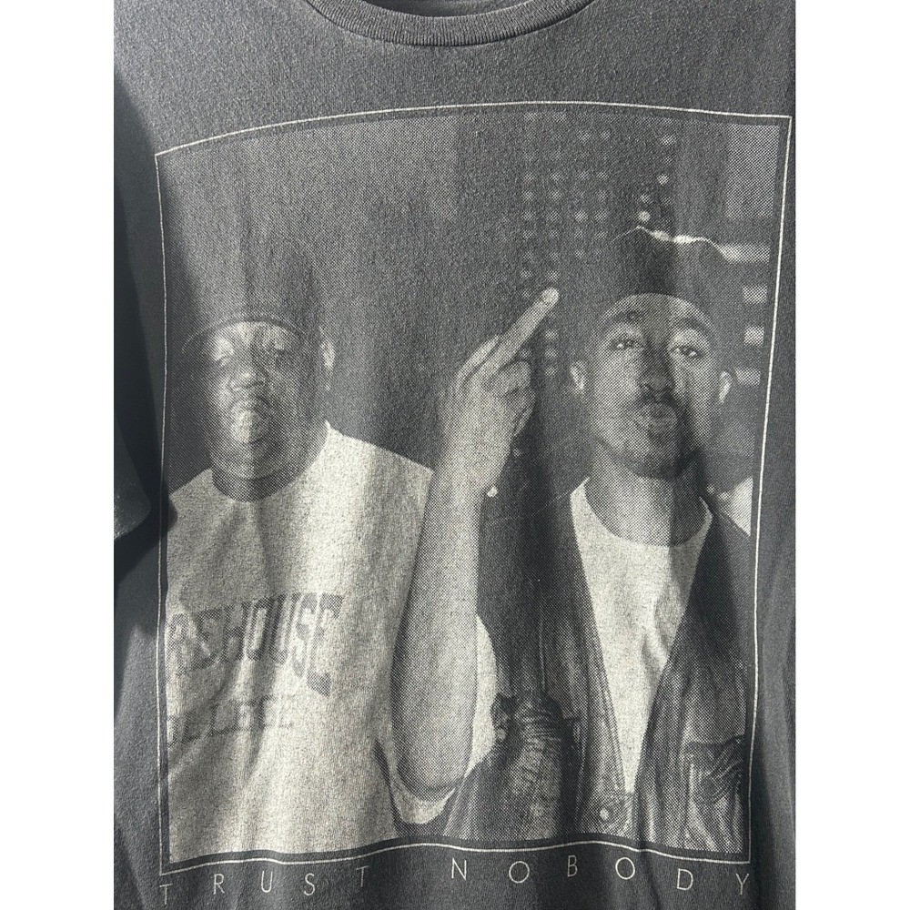 Vintage y2k Biggie Tupac Rap Trust Nobody Black Tee Shirt XL HipHop Legends
